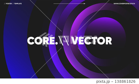 Purple concentric ring abstract vector poster template with glossy circular shapes and futuristic gradient Purple concentric ring abstract vector poster template with glossy circular shapes and futuristic gradient 138861826