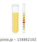 Urine sample tube and urinalysis reagent strip 138862102