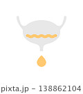 Urine drop dripping from bladder 138862104
