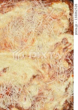 Close Up of Unbaked Lasagna with Cheese Close Up of Unbaked Lasagna with Cheese 138862526