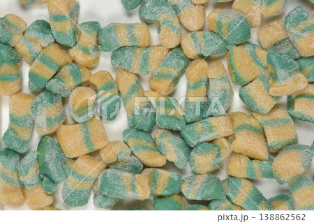 Handmade Striped Pasta on White Background Handmade Striped Pasta on White Background 138862562