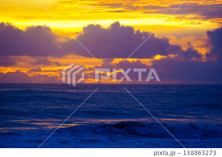 The beautiful aerial view of the morning on the beach with blue sea water in Kaur, Bengkulu, Indonesia The beautiful aerial view of the morning on the beach with blue sea water in Kaur, Bengkulu, Indonesia 138863273