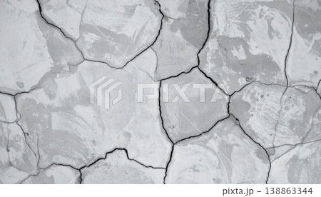 ひび割れた壁　コンクリート 138863344