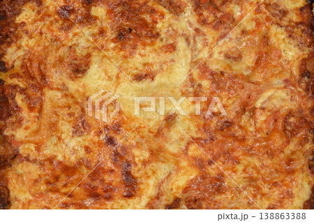 Baked Lasagna Texture Close Upの写真素材 [138863388] - PIXTA