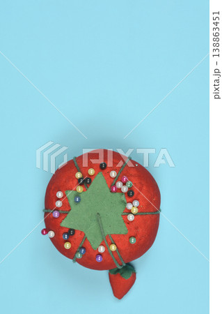Red Tomato Pincushion with Pins Red Tomato Pincushion with Pins 138863451