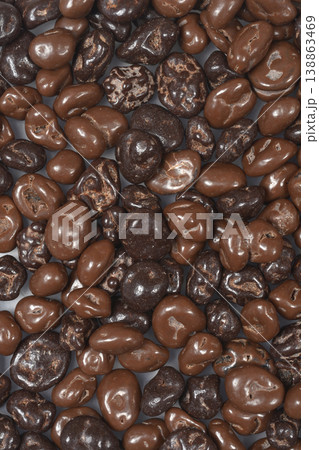 Chocolate Covered Raisins Background Chocolate Covered Raisins Background 138863469