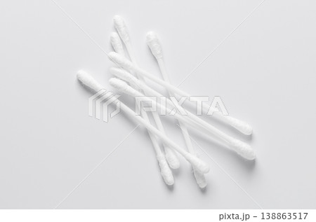 Cotton swabs for hygiene. White background. 138863517