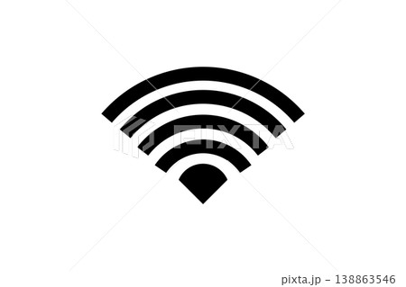 WiFi Signal Icon On White Background Representing Wireless Network Connectivity And Communication 138863546