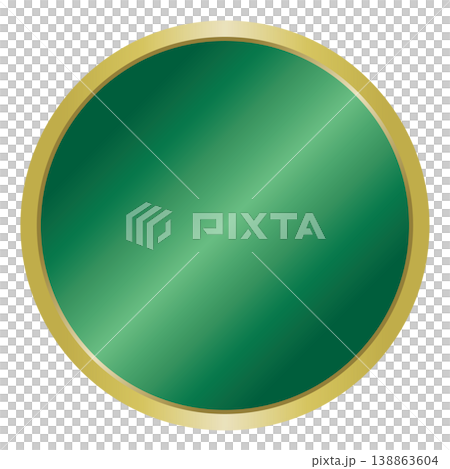 A simple green and gold medal (round) A simple green and gold medal (round) 138863604