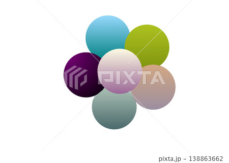 Abstract 3D Colorful Gradient Spheres Flower Shape Abstract 3D Colorful Gradient Spheres Flower Shape 138863662