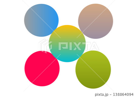 Bright Colorful Connecting Geometric Circles Flower Bright Colorful Connecting Geometric Circles Flower 138864094