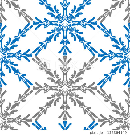 vector seamless pattern with snowflakes 138864149
