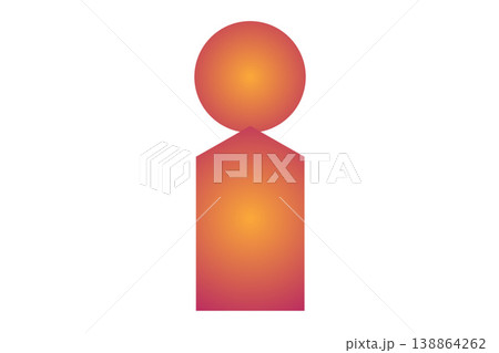 Orange and Pink Gradient 3D Stylized Figure Marker 138864262