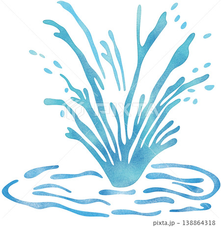 sky blue water splash	 138864318