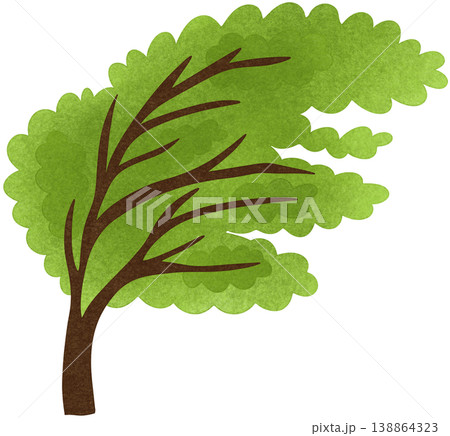 green tree illustration	 138864323