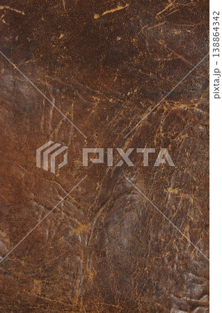 Old Distressed Brown Leather Texture Background 138864342