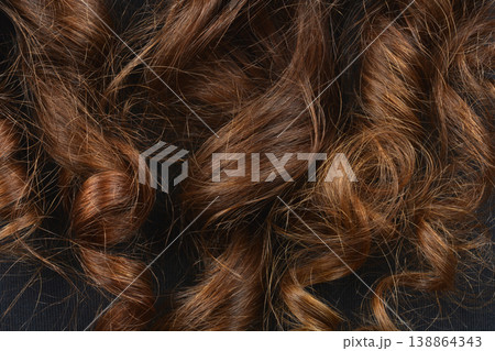 Shiny Wavy Brown Hair Texture Background Shiny Wavy Brown Hair Texture Background 138864343