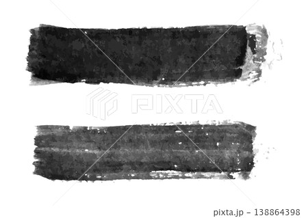 Grunge black water color texture stripe brush on white background 138864398