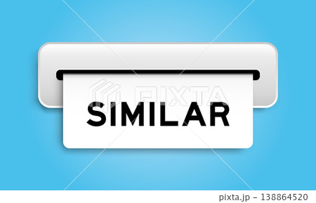White coupon banner with word similar from machine on blue color background 138864520