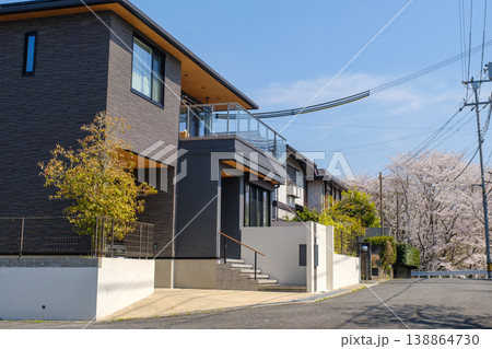 一戸建ての並ぶ住宅地 ベッドタウン 京都府木津川市 一戸建ての並ぶ住宅地 ベッドタウン 京都府木津川市 138864730