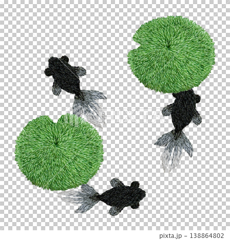 【金魚圖案】手工刺繡插圖材料 138864802