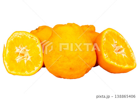 Orange Dekopon isolated on white background Orange Dekopon isolated on white background 138865406