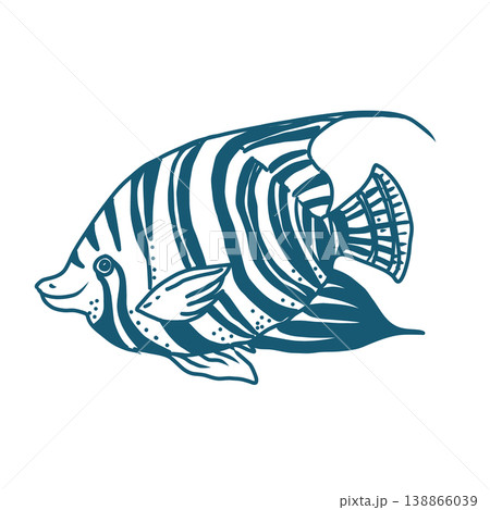 Hand drawn vector illustration of a reef fish. 138866039