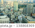 ミニチュアジオラマ風写真　都庁展望台から見た新宿駅バスタ周辺の街並み 138868369