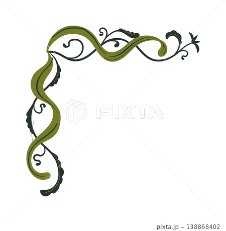 Floral Corner Ornament Swirl Line Art Floral Corner Ornament Swirl Line Art 138868402