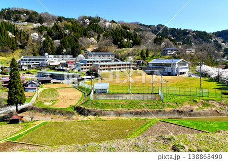 長野県小川村役場、小中学校周辺を望む(長野県小川村)【2026.4】 138868490