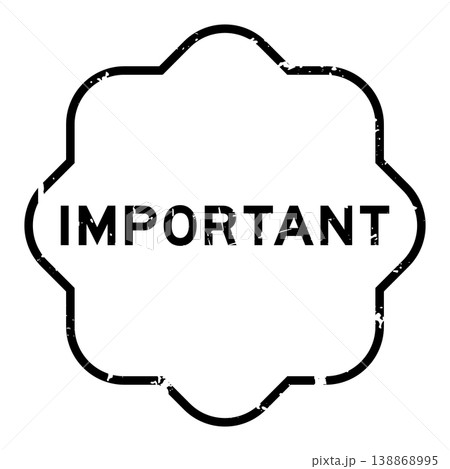 Grunge black important word rubber seal stamp on white background Grunge black important word rubber seal stamp on white background 138868995