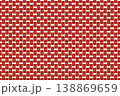 赤いパターン背景　和風イメージ　抽象模様　 138869659