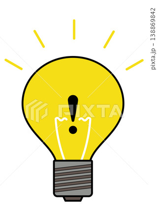 アイデアを閃いた瞬間を表す光る電球のイラスト アイデアを閃いた瞬間を表す光る電球のイラスト 138869842