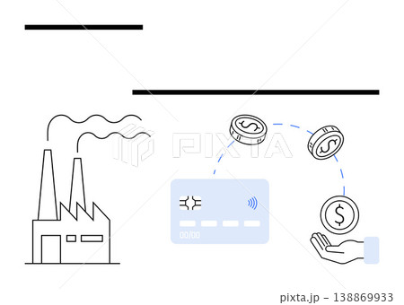 Digital transformation, industrial commerce, financial transactions, economic growth, technology, investment. Factory with credit card and money transfer. Digital transformation and industrial Digital transformation, industrial commerce, financial transactions, economic growth, technology, investment. Factory with credit card and money transfer. Digital transformation and industrial 138869933