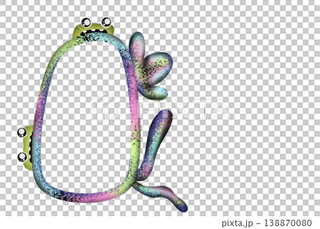 Spiky Border with Monster Eyes, Speckled Frame with Eyes and Mouth 138870080