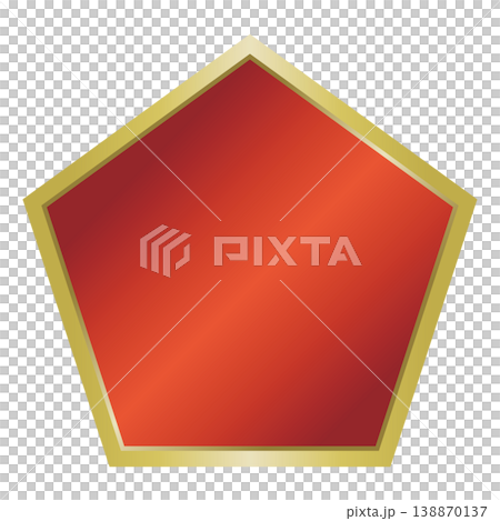 A simple red and gold medal (pentagonal). A simple red and gold medal (pentagonal). 138870137
