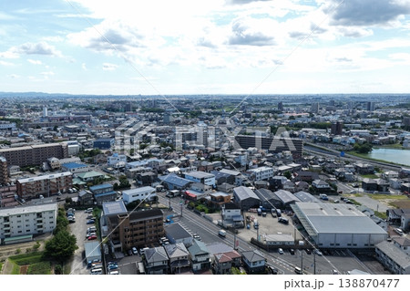 愛知県豊田市 元町工場周辺の住宅地と工業エリアの俯瞰 愛知県豊田市 元町工場周辺の住宅地と工業エリアの俯瞰 138870477