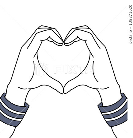 手でハートを作る愛情表現のイラスト 138871020
