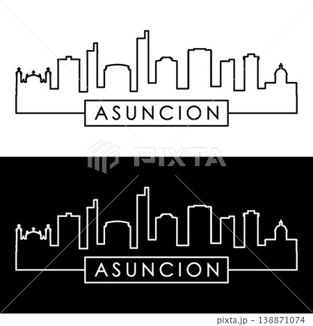 Asuncion skyline. Linear style. 138871074