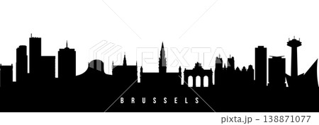 Vector silhouette illustration of Brussels urban skyline. 138871077