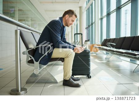 Ticket, airport and business man in waiting room travel, global opportunity and transport time or schedule. UK employee, entrepreneur or corporate person in lobby with flight services for immigration Ticket, airport and business man in waiting room travel, global opportunity and transport time or schedule. UK employee, entrepreneur or corporate person in lobby with flight services for immigration 138871723