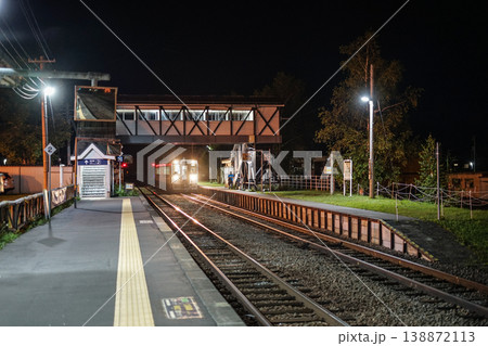 美瑛駅の夜景(北海道美瑛町) 美瑛駅の夜景(北海道美瑛町) 138872113