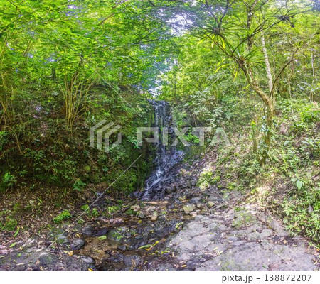Small waterfall in tropical rainforest Valle de Anton Panama 138872207