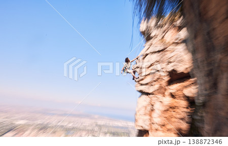 Explore, rock climbing and space with man on mountain for fitness, adventure and challenge. Sports, workout and hiking with person training on cliff in nature for travel, freedom and exercise mockup Explore, rock climbing and space with man on mountain for fitness, adventure and challenge. Sports, workout and hiking with person training on cliff in nature for travel, freedom and exercise mockup 138872346