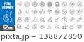 Set of fetal growth and prenatal care line icons.Includes pregnancy stages, embryo development, ultrasound, medical checkups, and maternity health symbols. Editable stroke. Vector illustration. 138872850