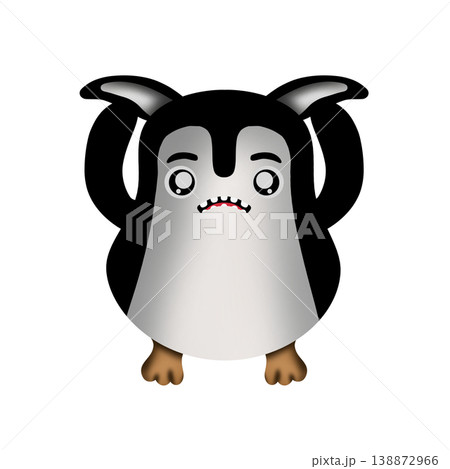 Sad Little Horned Creature, Minimalist White Monster Character Sad Little Horned Creature, Minimalist White Monster Character 138872966
