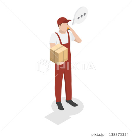 3D Isometric Flat Vector Illustration of Delivery Service, Collection Of Mail Carriers. Item 1 138873334
