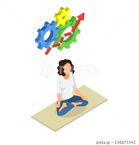 3D Isometric Flat Vector Illustration of Harmony and Relaxation, Benefits And Positive Aspects Of Transcendental Meditation. Item 2 3D Isometric Flat Vector Illustration of Harmony and Relaxation, Benefits And Positive Aspects Of Transcendental Meditation. Item 2 138873342