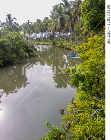 The beautiful aerial view of the morning on the beach with blue sea water in Kaur, Bengkulu, Indonesia The beautiful aerial view of the morning on the beach with blue sea water in Kaur, Bengkulu, Indonesia 138873998