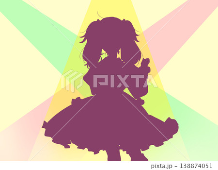 歌って踊るアイドル　ライト　シルエット 138874051